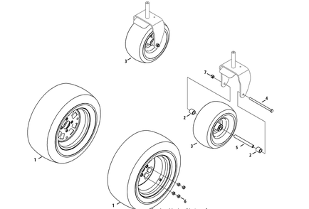 Wheels Diagram and Parts List for Z-FORCES60 (53BH5FJD-53BH5FJD050)(2013) Cub Cadet Lawn Tractor